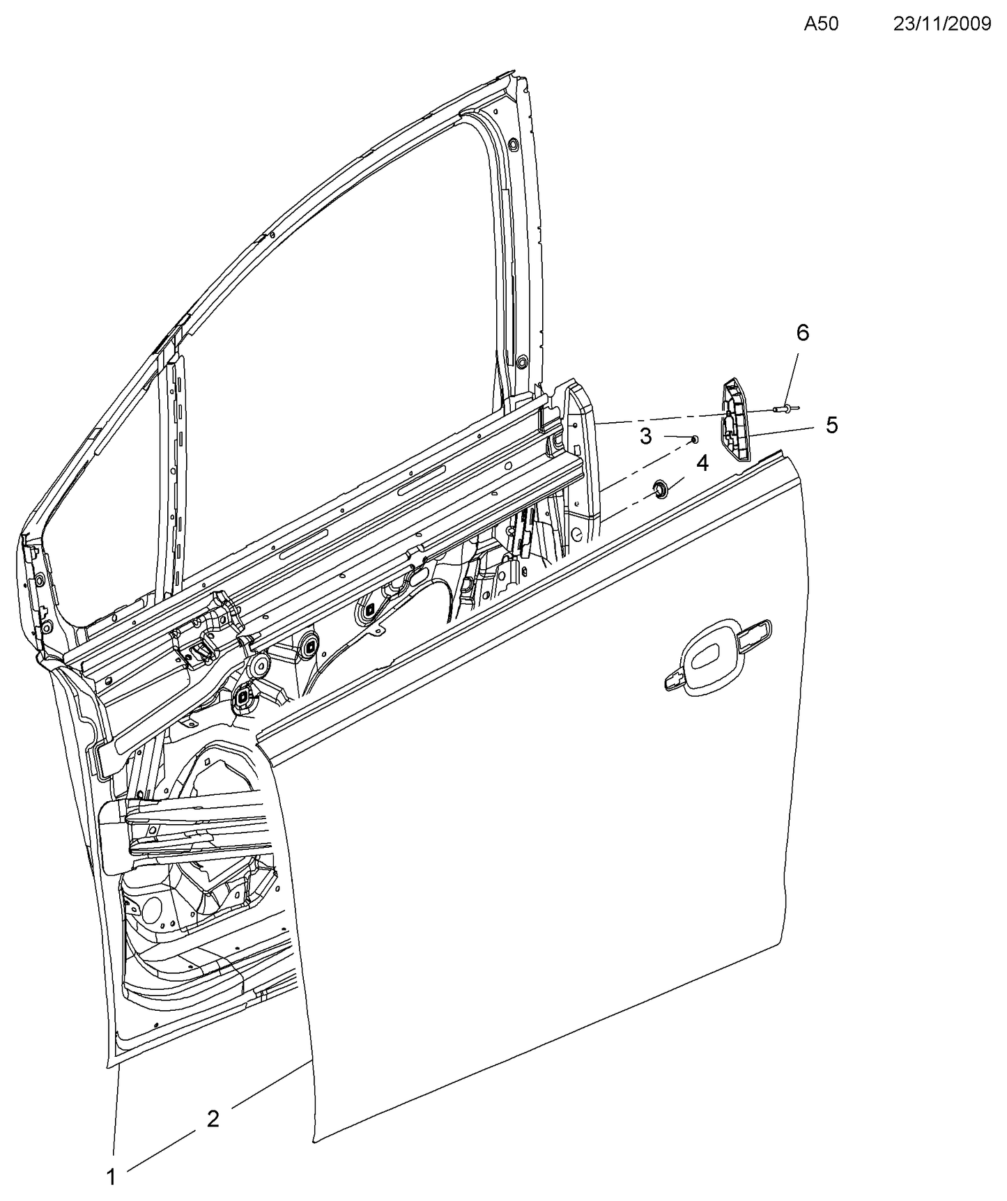 Врата предна дясна Z40W GJM кафяво Opel Meriva B